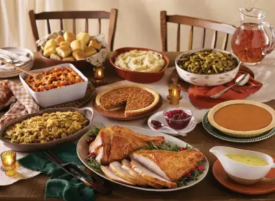 Cracker Barrel Turkey n Dressing Meal served for Thanksgiving Day

